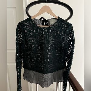 Anthropologie/Maeve - Layered Blouse with Back Tie